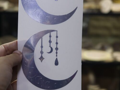 شيت فينيل هلال زينة لون فضي