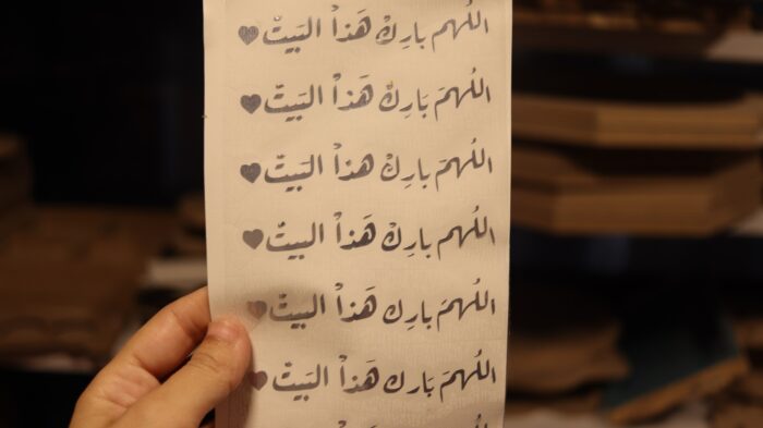 ⁦شيت فينيل اللهم بارك هذا البيت لون فضي⁩ - الصورة ⁦2⁩