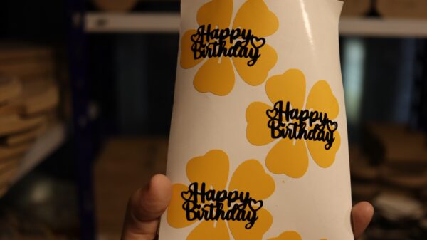 على وردة happy birthday with heart شيت فينيل