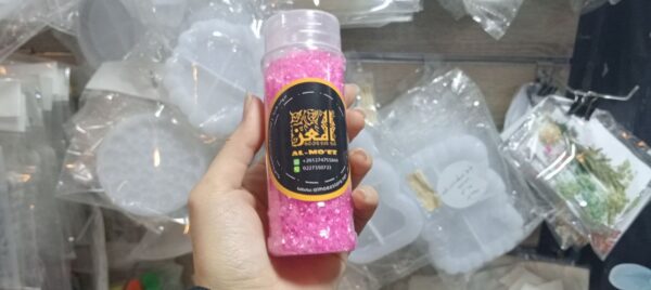 ⁦عبوة احجار زجاجية لون بينك شفافه⁩ - الصورة ⁦5⁩