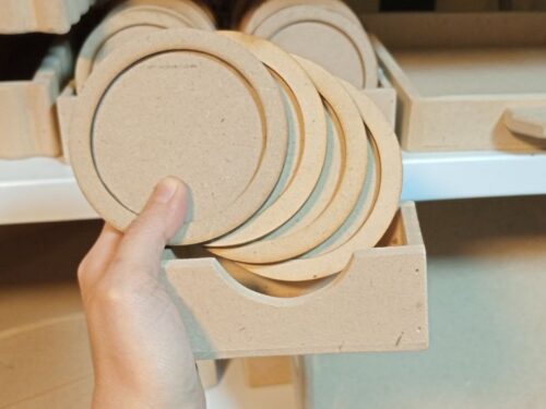 طقم كوستر دائري بالقاعده mdf