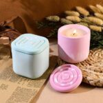 ⁦قالب سيليكون علبة شكل مربع بغطاء مزخرف⁩ - الصورة ⁦3⁩